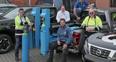 Die Air Liquide Schweiß-Experten sind mit den neuen Qlixbi-Taxis on Tour.