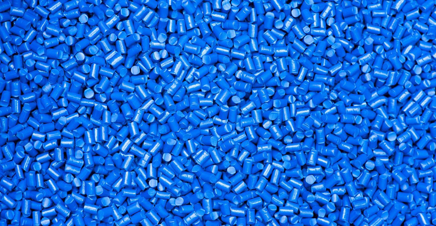 Blaue Kunstoff-Pellets-technische Gase