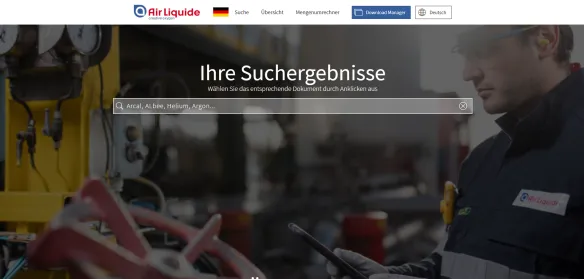 Safety data sheet page on the german website