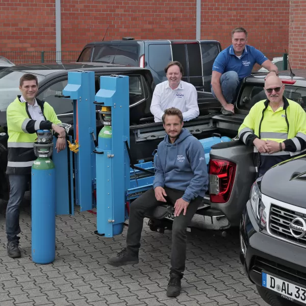 Die Air Liquide Schweiß-Experten sind mit den neuen Qlixbi-Taxis on Tour.